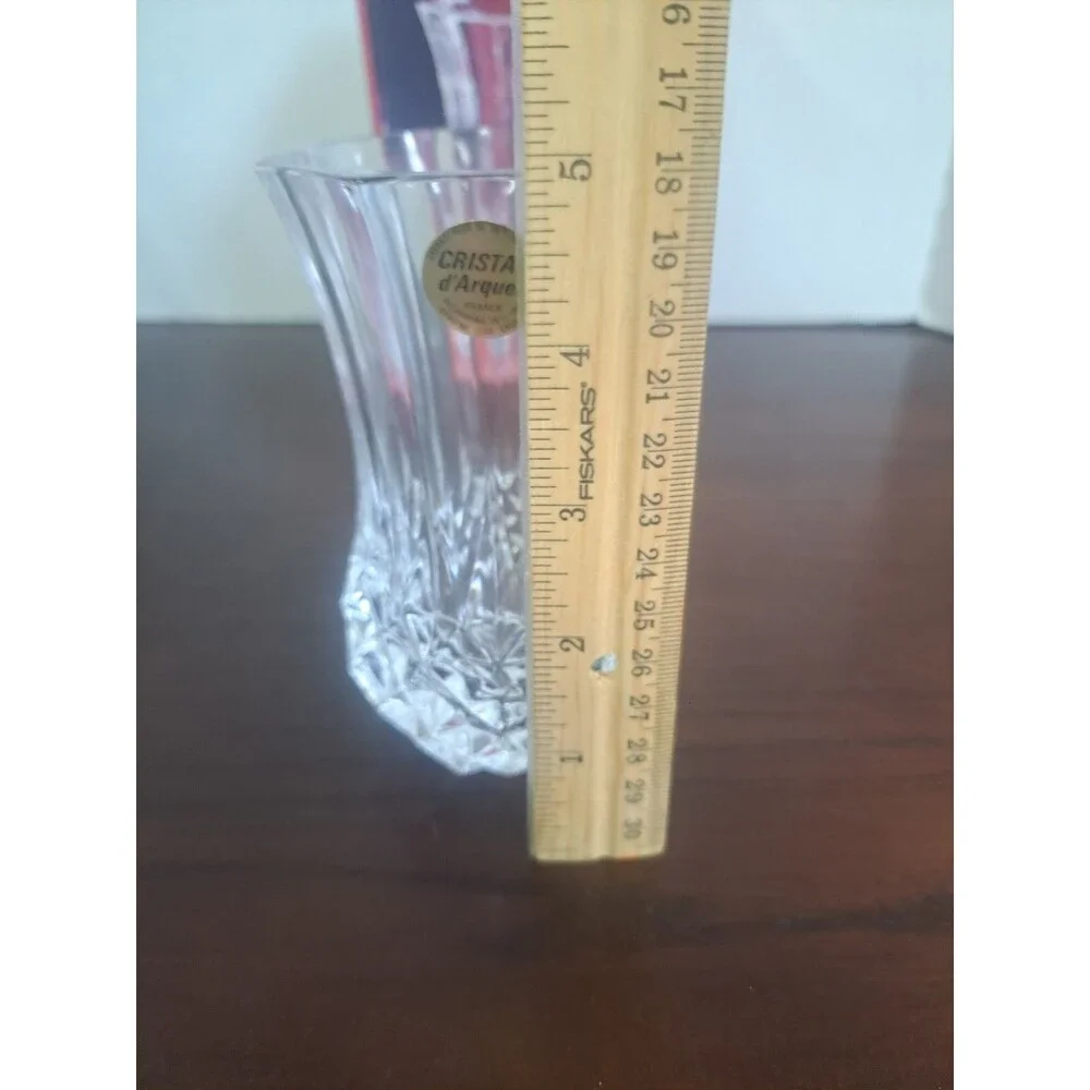 French Lead Crystal Anemones Small Vase New In Box